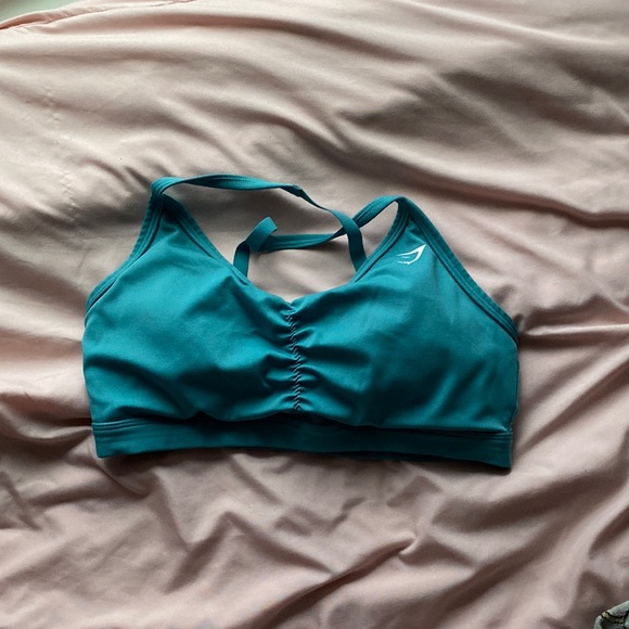 Gymshark Other - gymshark ruched training sports bra - teal - medium